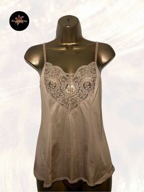 Vintage Satin Lace Trim Cami
